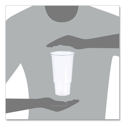 Conex ClearPro Plastic Cold Cups, 32 oz, Clear, 25/Bag, 20 Bags/Carton