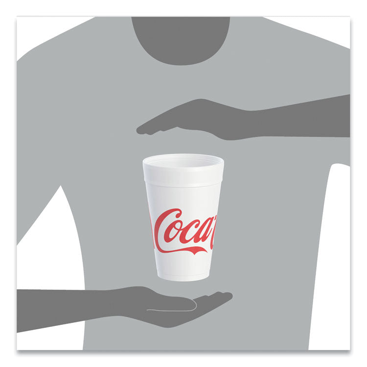 Coca-Cola Foam Cups, 32 oz, White/Red, 25/Bag, 20 Bags/Carton