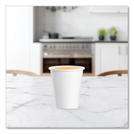 Single-Sided Poly Paper Hot Cups, 6 Oz, White, 50/pack, 20 Packs/carton