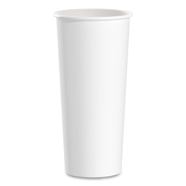 Single-Sided Poly Paper Hot Cups, 24 Oz, White, 25/bag, 20 Bags/carton