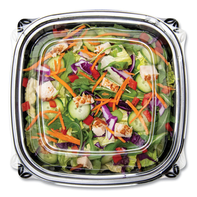 PresentaBowls Pro Black Square Bowls, 64 oz, 8.5 x 8.5 x 3.3, Plastic, 63/Bag, 4 Bags/Carton