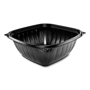 PresentaBowls Pro Black Square Bowls, 64 oz, 8.5 x 8.5 x 3.3, Plastic, 63/Bag, 4 Bags/Carton