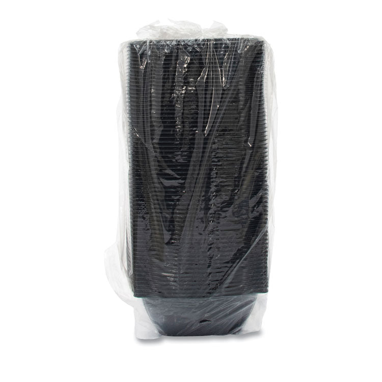 PresentaBowls Pro Black Square Bowls, 64 oz, 8.5 x 8.5 x 3.3, Plastic, 63/Bag, 4 Bags/Carton
