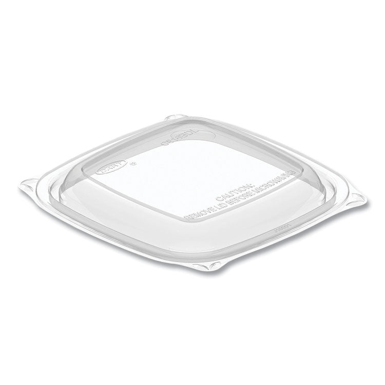 PresentaBowls Pro Clear Square Lids for 8 oz to 16 oz Bowls, 5 x 5 x 1, Clear, Plastic, 63/Bag, 8 Bags/Carton