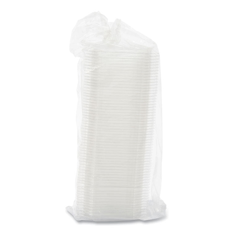 PresentaBowls Pro Clear Square Lids for 8 oz to 16 oz Bowls, 5 x 5 x 1, Clear, Plastic, 63/Bag, 8 Bags/Carton