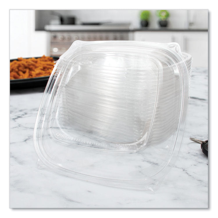 PresentaBowls Pro Clear Square Lids for 24 oz to 32 oz Bowls, 8.5 x 8.5 x 0.5, Clear, Plastic, 63/Bag, 4 Bags/Carton