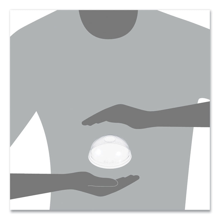 Ultra Clear Dome Cold Cup Lids, Fits 16 oz to 24 oz Cold Cups, Plastic, Clear, 100/Pack