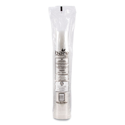 Bare Eco-Forward RPET Deli Containers, ProPlanet Seal, 32 oz, Clear, Plastic, 50/Pack, 10/Carton