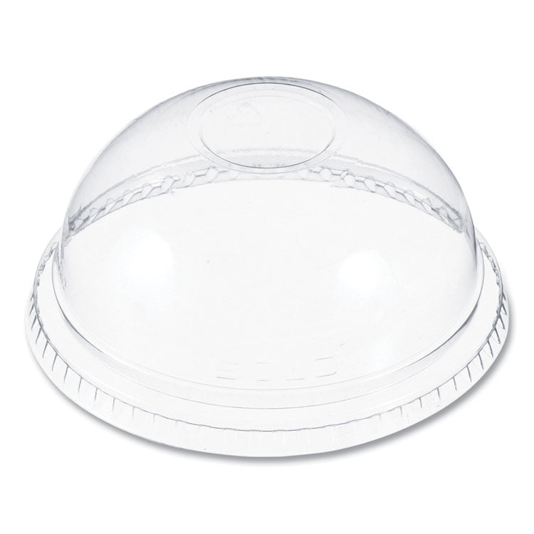 Plastic Dome Lid, No-Hole, Fits 9 oz to 22 oz Hot Cups, Clear, 100/Sleeve, 10 Sleeves/Carton