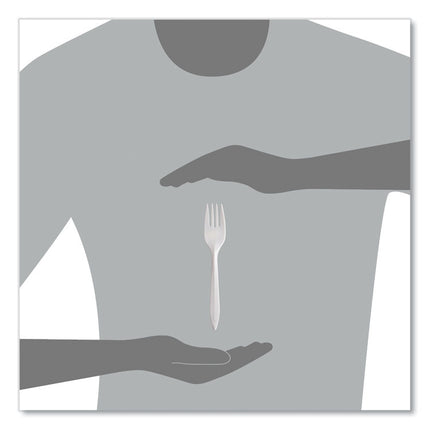 Regal Mediumweight Cutlery, Full-Size, Fork, Plastic, White, 1,000/Carton