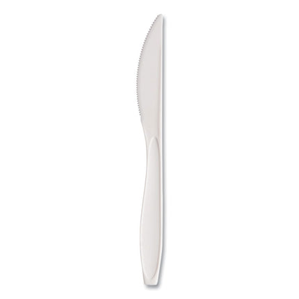 Reliance Mediumweight Cutlery, Standard Size, Knife, Plastic, White, 1,000/Carton