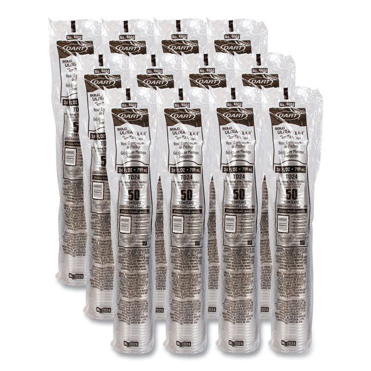 Ultra Clear PET Cold Cups, 24 oz, Plastic, Clear, 50/Sleeve, 12 Sleeves/Carton