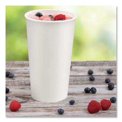 Double Sided Poly (DSP) Paper Cold Cups, 44 oz, White, 500/Carton