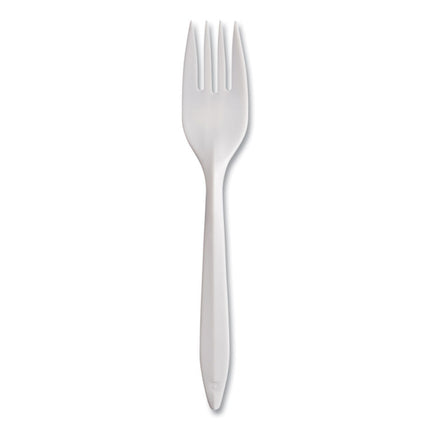 Regal Mediumweight Cutlery, Full-Size, Fork, Plastic, White, 1,000/Carton