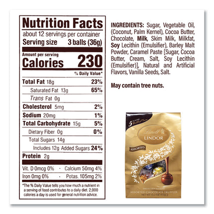 Lindt Lindor, Godiva, Ghiradelli Premium Chocolate Variety, 44.37 oz Bag, 3/Carton