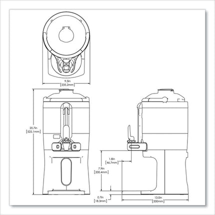 ThermoFresh Server with Mechanical Sight Gauge, 128 oz, Silver/Black