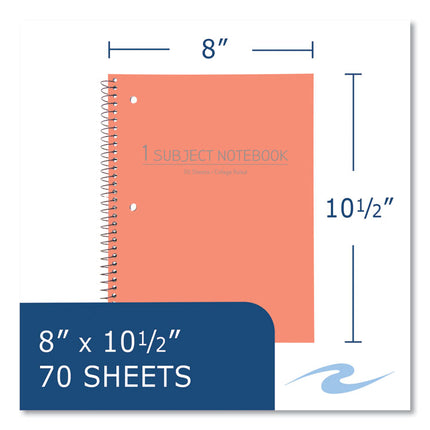 Subject Wirebound Promo Notebook, 1-Subject, Medium/College Rule, Assorted Cover Colors (Set 2), (70) 10.5 x 8 Sheets, 24/CT