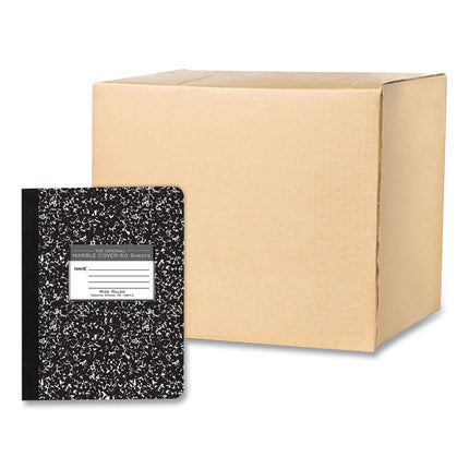 Hardcover Marble Composition Book, Wide/Legal Rule, Black Marble Cover, (50) 9.75 x 7.5 Sheets, 48/Carton