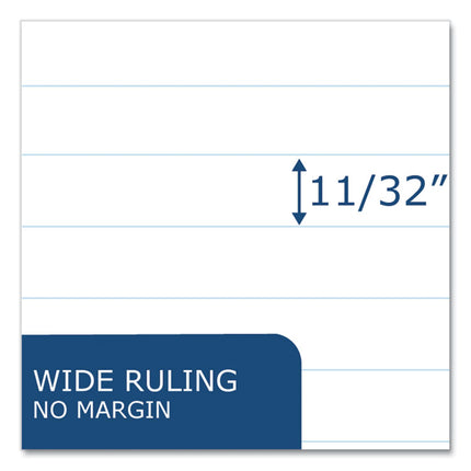 Writing Tablet, Wide/Legal Rule, 100 White 6 x 9 Sheets, 48/Carton