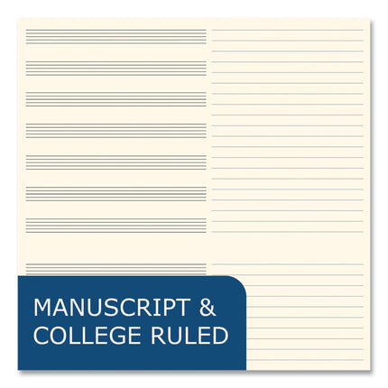 Music Notebook, Two-Column Format: Music Transcription and Medium/College Rule, Blue Cover, (32) 11 x 8.5 Sheets, 24/Carton