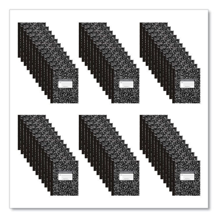 Flexible Cover Marble Composition Notebook, Wide/Legal Rule, Black Marble Cover, (60) 10 x 8 Sheets, 72/Carton
