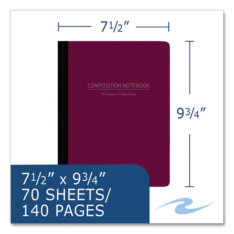 Poly Flex Composition Notebook, Medium/College Rule, Randomly Assorted Cover Colors (Set 1), (70) 9.75 x 7.5 Sheets, 24/CT