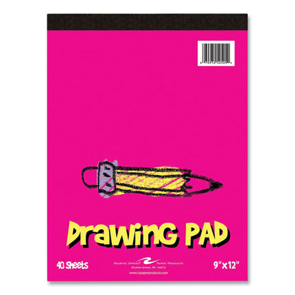 Kids Drawing Pad, 40 White 9 x 12 Sheets, 12/Carton