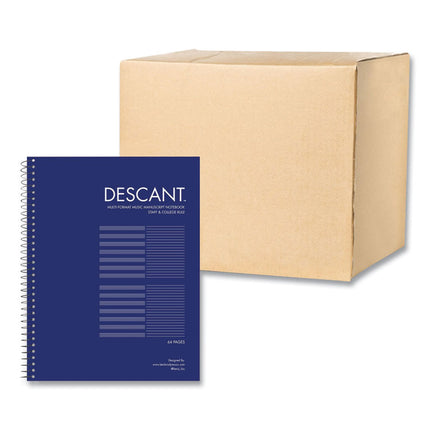 Music Notebook, Two-Column Format: Music Transcription and Medium/College Rule, Blue Cover, (32) 11 x 8.5 Sheets, 24/Carton