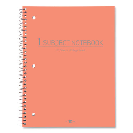 Subject Wirebound Promo Notebook, 1-Subject, Medium/College Rule, Assorted Cover Colors (Set 2), (70) 10.5 x 8 Sheets, 24/CT