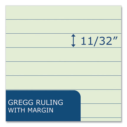 Boardroom Series Steno Pad, Gregg Ruled, Brown Cover, 80 Green 6 x 9 Sheets, 72 Pads/Carton