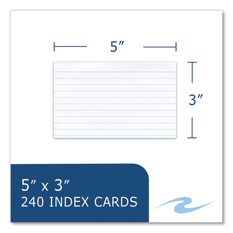 Trayed Index Cards, Narrow Rule, 3 x 5, 240 Cards/Tray, 36/Carton