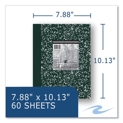 Lab and Science Marble Notebook, Quadrille Rule (5 sq/in), Green Marble Cover, (60) 10.13 x 7.88 Sheets, 24/Carton