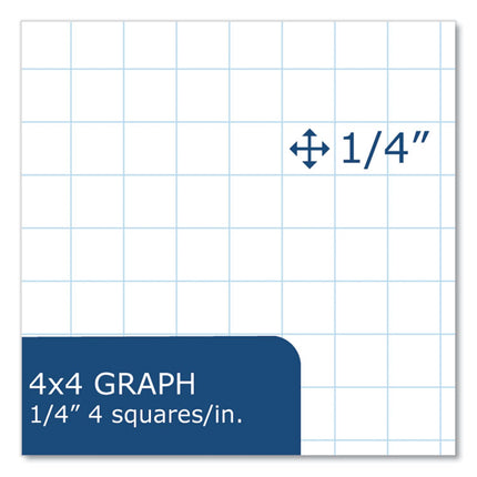 Gummed Pad, 4 sq/in Quadrille Rule, 50 White 8.5 x 11 Sheets, 72/Carton
