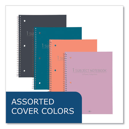 Subject Wirebound Promo Notebook, 1-Subject, Medium/College Rule, Assorted Cover Colors (Set 2), (70) 10.5 x 8 Sheets, 24/CT