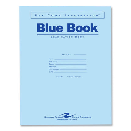 Examination Blue Book, Wide/Legal Rule, Blue Cover, (4) 11 x 8.5 Sheets, 600/Carton