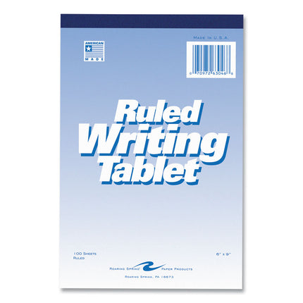 Writing Tablet, Wide/Legal Rule, 100 White 6 x 9 Sheets, 48/Carton