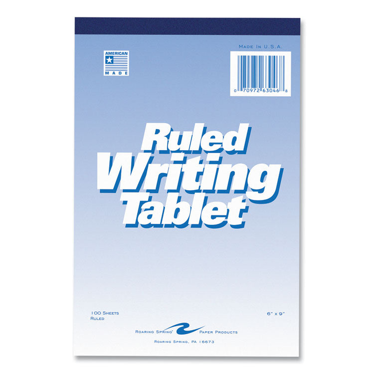 Writing Tablet, Wide/Legal Rule, 100 White 6 x 9 Sheets, 48/Carton