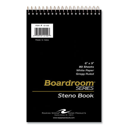Boardroom Series Steno Pad, Gregg Rule, Brown Cover, 80 White 6 x 9 Sheets, 72 Pads/Carton
