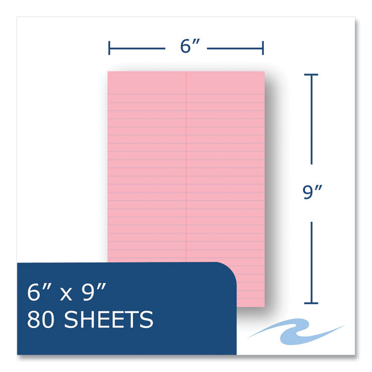 EnviroShades Steno Pad, Gregg Rule, White Cover, 80 Pink 6 x 9 Sheets, 24 Pads/Carton