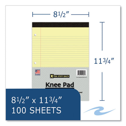 Stiff-Back Pad, Medium/College Rule, 100 Canary 8.5 x 11 Sheets, 36/Carton