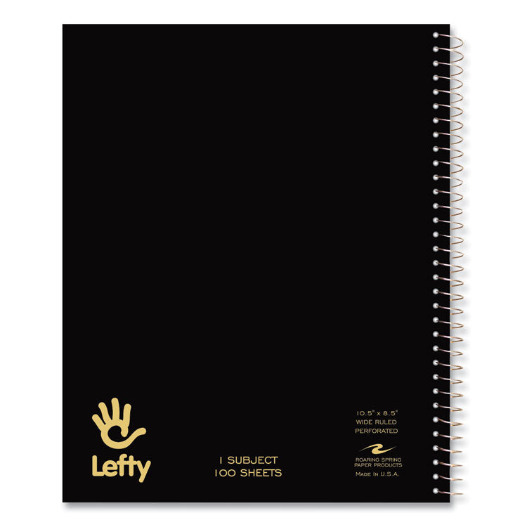 Lefty Notebook, 1-Subject, Wide/Legal Rule, Randomly Assorted Cover Colors, (100) 10.5 x 8.5 Sheets, 24/Carton
