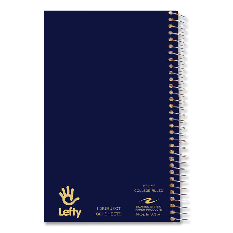Lefty Notebook, 1-Subject, Medium/College Rule, Randomly Assorted Cover Colors, (80) 8 x 5 Sheets, 24/Carton