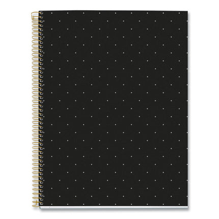 MR M Fashion Notebook, 4-Subject, Medium/College Rule, Black/Gold Cover, (120) 11 x 8.5 Sheets, 5/Carton