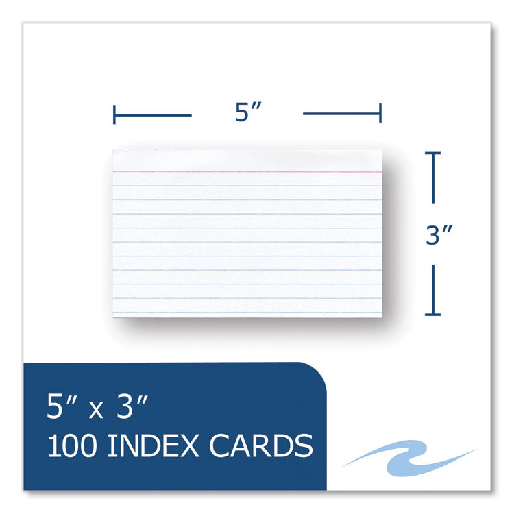 White Index Cards, Narrow Ruled, 3 x 5, White, 100 Cards/Pack, 36/Carton