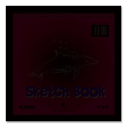 Kids Sketch Notepad, Green Cover, 40 White 9 x 9 Sheets, 12/Carton