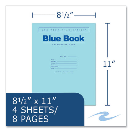 Examination Blue Book, Wide/Legal Rule, Blue Cover, (4) 11 x 8.5 Sheets, 600/Carton