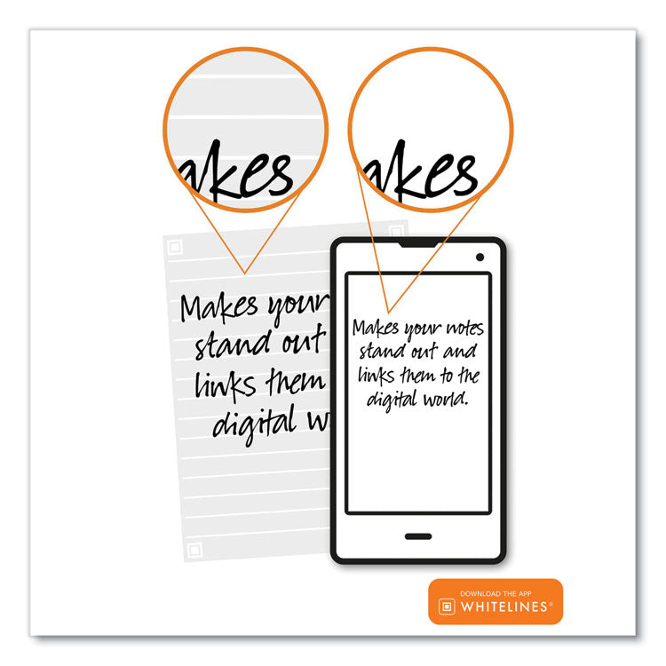 Whitelines Notebook, Medium/College Rule, Gray/Black/Orange Cover, (70) 11 x 8.5 Sheets, 12/Carton