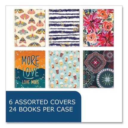 Studio Series Notebook, 1-Subject, Medium/College Rule, Assorted Cover Colors (Set 1), (70) 11 x 9 Sheets, 24/Carton
