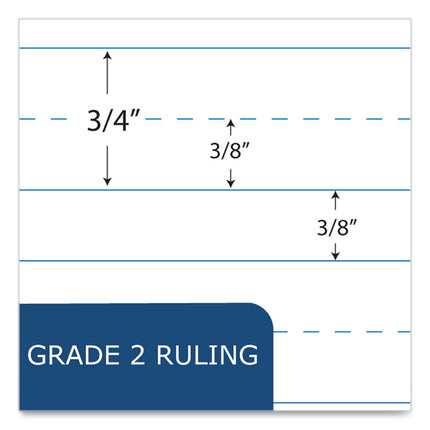 Grade School Ruled Composition Book, Grade 2 Manuscript Format, Blue Marble Cover, (80) 9.75 x 7.5 Sheets, 48/Carton