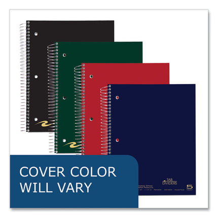 Wirebound Notebook with Tabs, 5-Subject, Medium/College Rule, Randomly Assorted Cover Colors, (200) 11 x 8.5 Sheets, 12/CT